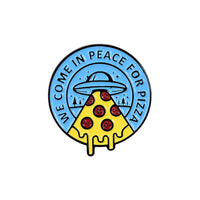 Alien Message Enamel Pizza Pin